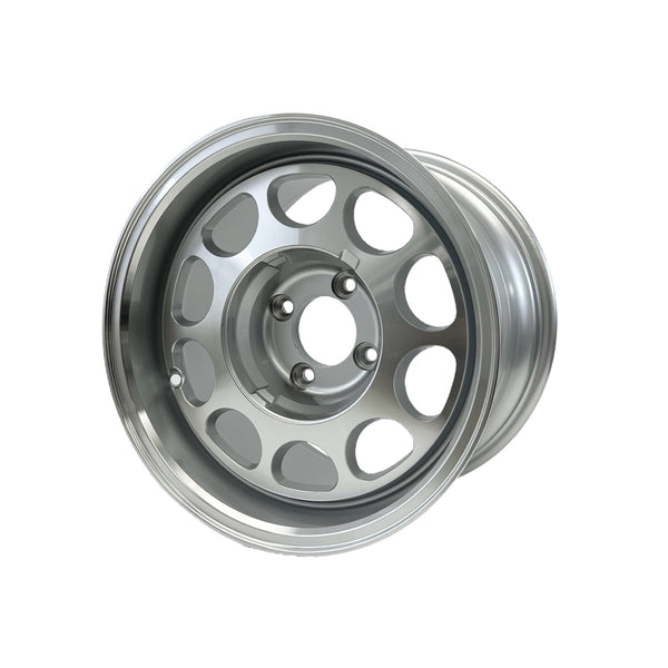 DRAG PACK STREET OR DRAG RACE 5 LUG 10 HOLE PHONE DIAL WHEELS 15x10 5X114.3 (5X4.5") 20 OFFSET (6.3" BACKSPACING) & 15x3.5 5X114.3 (5X4.5") -13 OFFSET (1.75" BACKSPACING) for 1979-1993 FORD MUSTANG GT LX SVO FOX BODY  BLACK or SILVER
