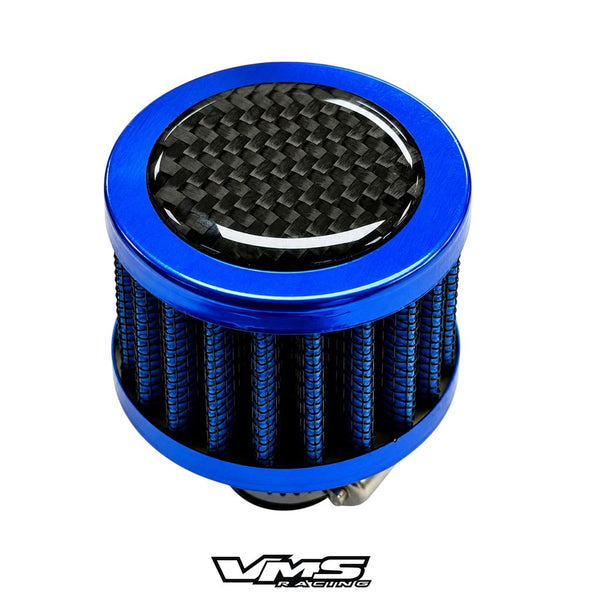 UNIVERSAL PUSH IN VALVE COVER AIR FILTER BREATHER WITH CLAMP 12MM RED BLUE or BLACK