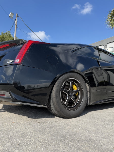 DRAG PACK STREET USE DRAG RACE V-STAR 17x10 44 OFFSET & 18x9.5 35 OFFSET 5X120 2009-2015 CADILLAC CTS-V COUPE BLACK MILLING // PART# VWST015 & VWST039