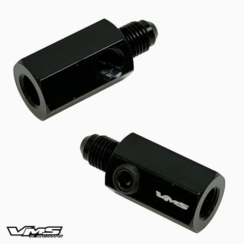 4AN NITROUS NOS FUEL PRESSURE GAUGE and/or PURGE BOTTLE MOUNT BILLET ALUMINUM ADAPTER FITTING -04AN // PART # FPGANOS