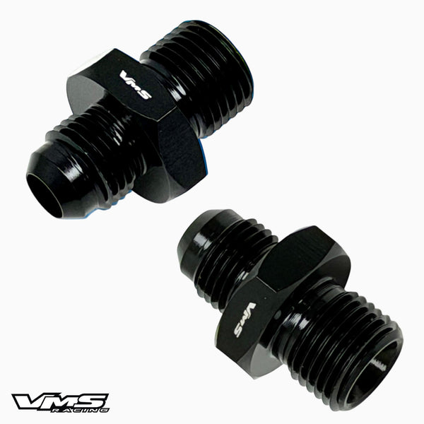 6AN MALE FLARE TO 16X1.5 MM METRIC STRAIGHT FITTING ALUMINUM ADAPTER FOR HONDA D & B SERIES FUEL RAILS AVILABLE IN BLUE OR BLACK // PART # FT1615