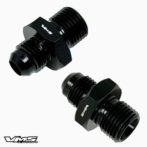 6AN MALE FLARE TO 16X1.5 MM METRIC STRAIGHT FITTING ALUMINUM ADAPTER FOR HONDA D & B SERIES FUEL RAILS AVILABLE IN BLUE OR BLACK // PART # FT1615