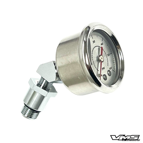 60 PSI LIQUID FILLED OIL PRESSURE GAUGE KIT FOR 1938-1999 HARLEY DAVIDSON MOTORCYCLES SHOVELHEAD EVO BIG TWIN // PART # FPGMTC