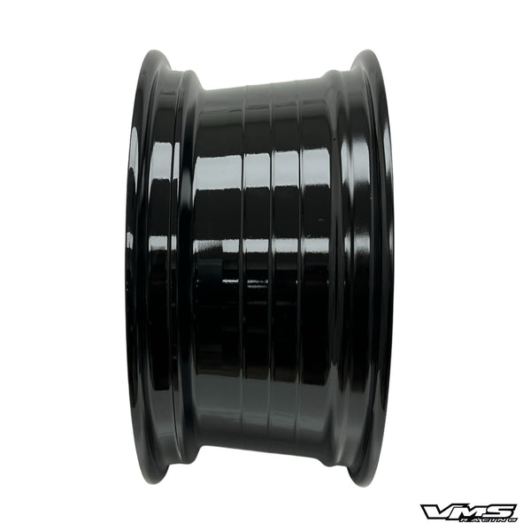 JAYHAWK WHEEL 15X7 4X100 / 4X114.3 35 OFFSET (5.4" OF BACKSPACING) GREAT FOR HONDA CIVIC CRX ACURA INTEGRA BLACK MILLING FINISH // PART # VWJH001