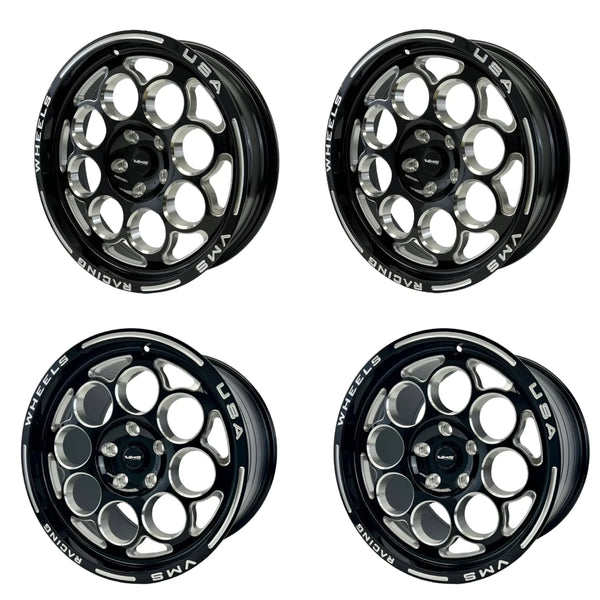 Drag Rear Wheels STREET DRAG RACE FRONT & REAR DRAG PACK MODULO WHEELS 17x10 (30 OFFSET ...
