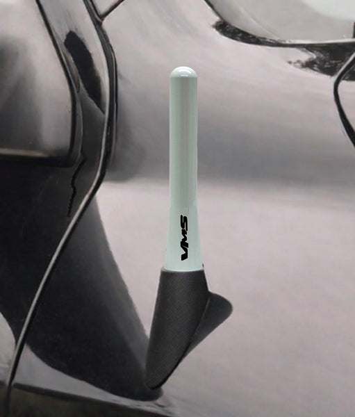 BILLET ALUMINUM SHORT ANTENNA KIT 3" INCHES LONG WHITE PAINTED HIGH GLOSS // PART # SAW3