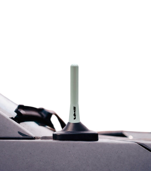 BILLET ALUMINUM SHORT ANTENNA KIT 3" INCHES LONG WHITE PAINTED HIGH GLOSS // PART # SAW3