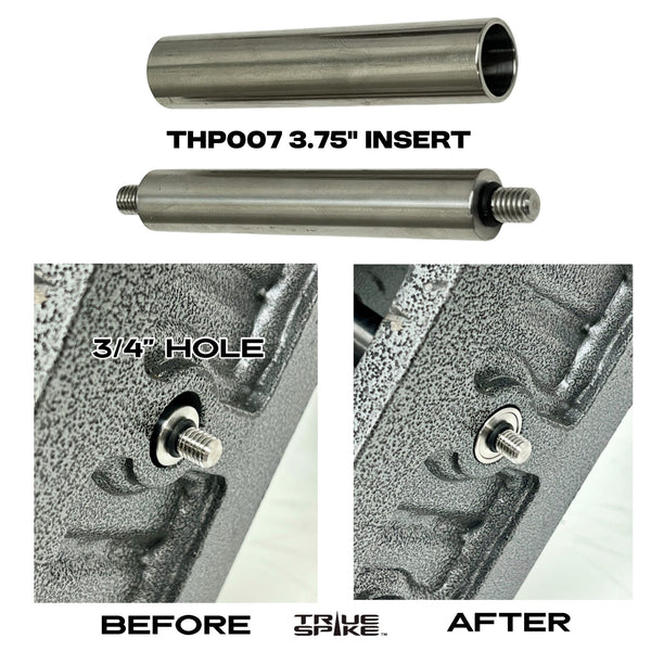 TRUE SPIKE TRAILER TOW STOW HITCH RECEIVER SLEEVE PIN INSERT TO CONVERT 5/8" STAINLESS STEEL PIN TO 3/4" // PART # THP007