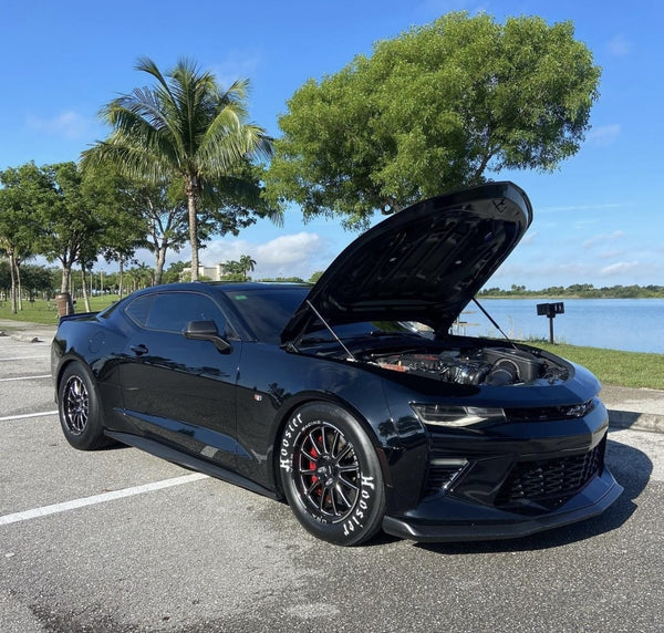 DRAG PACK STREET DRAG RACE BLACK HAWK 17x10 44 OFFSET & 18x5 -25 OFFSET 5X120.7 10-23 GEN 5/6 CAMARO SS & V6, 08-09 PONTIAC G8 GT, 14-17 CHEVY SS,  08-14 CADILLAC CTS-V, 06-13 CORVETTE Z06 & GS // PART# VWBH017 & VWBH018