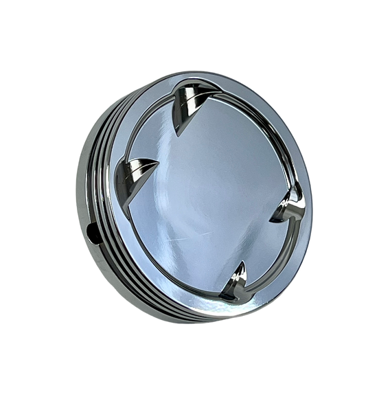 BILLET ALUMINUM LOW COMPRESSION OR HIGH COMPRESSION RACING PISTON CHROME PLATED OIL CAP HONDA CIVIC CRX ACCORD PRELUDE Si ACURA INTEGRA GS LS RS GSR TYPE R D15 D16 B16 B18 H22 H23 // PART # OC200150 (LC) or OC200160 (HC)