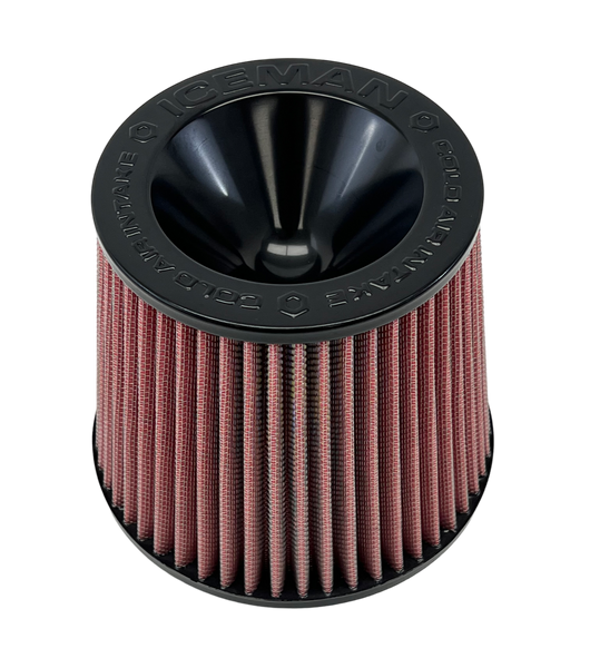 ICEMAN AIR FILTER COLD AIR INTAKE 3" (76MM) INLET RED BLUE BLACK OR GUN METAL // PART # AFCN