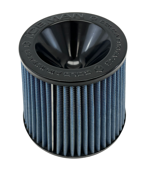 ICEMAN AIR FILTER COLD AIR INTAKE 3" (76MM) INLET RED BLUE BLACK OR GUN METAL // PART # AFCN