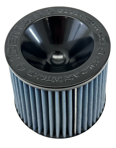 ICEMAN AIR FILTER COLD AIR INTAKE 3" (76MM) INLET RED BLUE BLACK OR GUN METAL // PART # AFCN