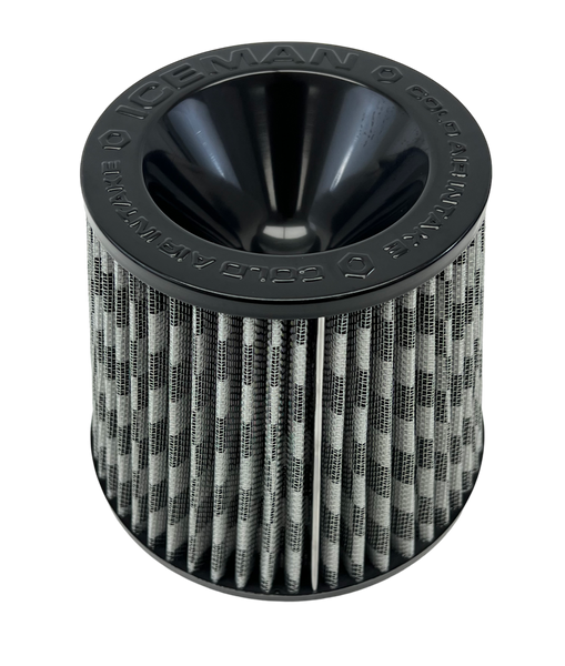 ICEMAN AIR FILTER COLD AIR INTAKE 3" (76MM) INLET RED BLUE BLACK OR GUN METAL // PART # AFCN