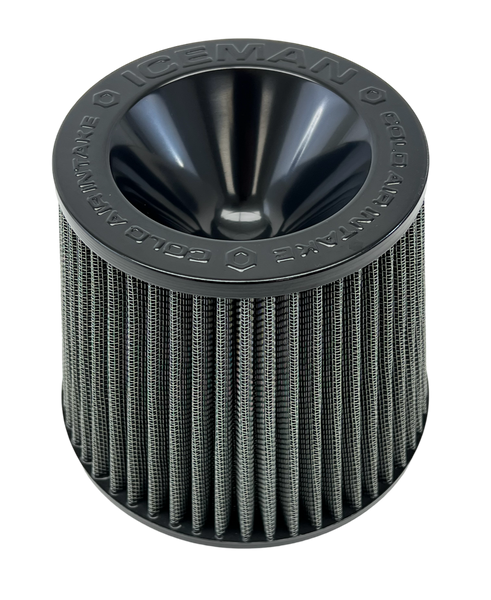 ICEMAN AIR FILTER COLD AIR INTAKE 3" (76MM) INLET RED BLUE BLACK OR GUN METAL // PART # AFCN