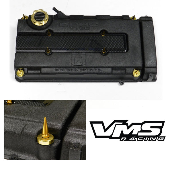 HONDA/ACURA ENGINE DRESS UP KIT B16 B18 VTEC CARBON FIBER LOOK VALVE COVER INSERT WASHER SEAL SPIKE NUT KIT