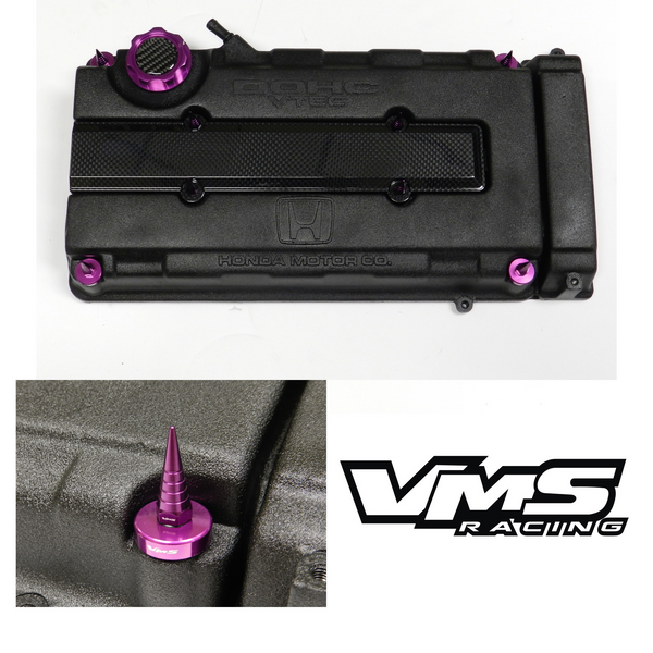 HONDA/ACURA ENGINE DRESS UP KIT B16 B18 VTEC CARBON FIBER LOOK VALVE COVER INSERT WASHER SEAL SPIRAL SPIKE NUT KIT