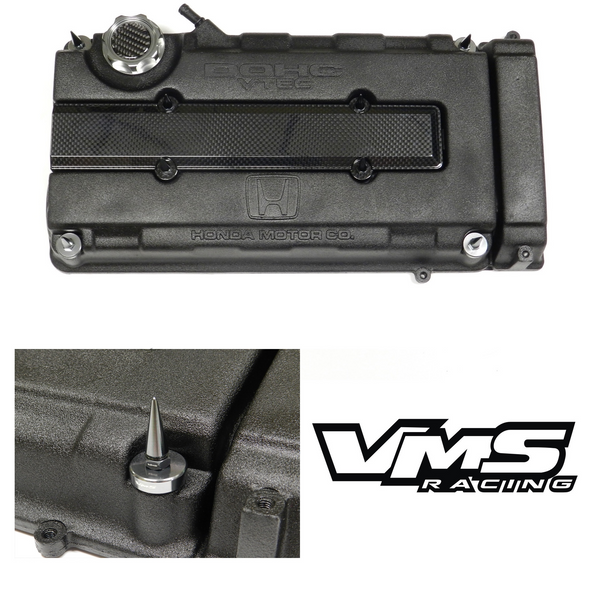 HONDA/ACURA ENGINE DRESS UP KIT B16 B18 VTEC CARBON FIBER LOOK VALVE COVER INSERT WASHER SEAL SPIKE NUT KIT