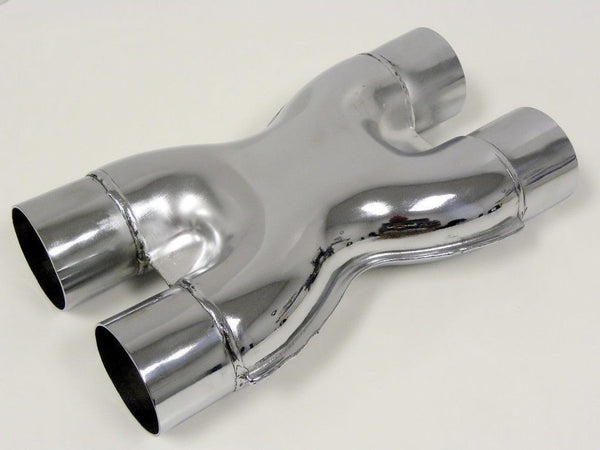 UNIVERSAL  X PIPE STAINLESS STEEL CUSTOM EXHAUST CROSSOVER 2.5" INCH CHROME