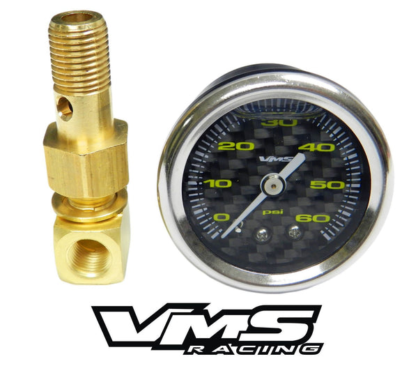 60 PSI Liquid Filled Fuel Pressure Gauge 0-60 PSI WITH Adapter for HONDA/ACURA engines