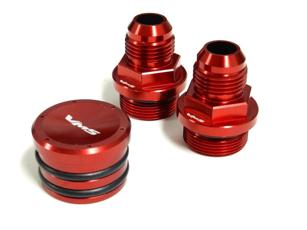 REAR BLOCK BREATHER FITTINGS & PLUG FOR HONDA ACURA B16 B18 M28 TO 10AN // PART # BK001