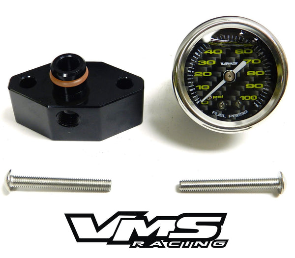 05-10 MUSTANG 1 1/2" 100 PSI FUEL PRESSURE GAUGE LIQUID FILLED WITH ADAPTER