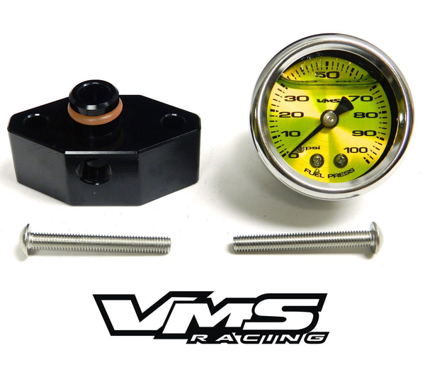 05-10 MUSTANG 1 1/2" 100 PSI FUEL PRESSURE GAUGE LIQUID FILLED WITH ADAPTER