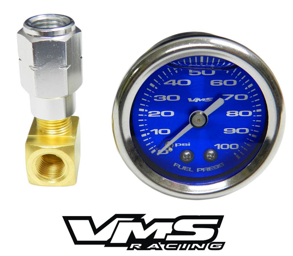 100 PSI Liquid Filled Fuel Pressure Gauge 0-100 PSI WITH Adapter for LS engines /LT1 (92-97) and L98 (TPI) CHEVROLET CHEVY CORVETTE CAMARO