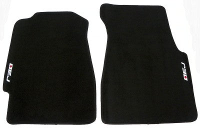 CUSTOM FIT BLACK FLOOR MATS 92-95 HONDA CIVIC COUPE EJ LOGO // PART # FMCV9295BKEJ