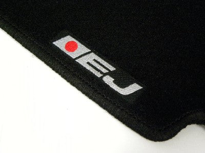 CUSTOM FIT BLACK FLOOR MATS 92-95 HONDA CIVIC COUPE EJ LOGO // PART # FMCV9295BKEJ