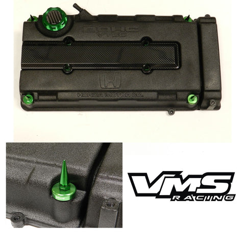 HONDA/ACURA ENGINE DRESS UP KIT B16 B18 VTEC CARBON FIBER LOOK VALVE COVER INSERT WASHER SEAL SPIKE NUT KIT