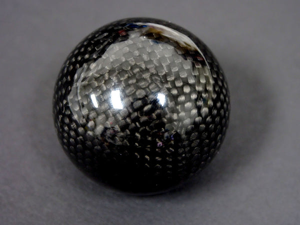 REAL CARBON FIBER SHIFT KNOB FOR MOST AUTOMATIC TRANSMISSIONS 2" DIAMETER 8X1.25MM