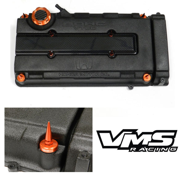 HONDA/ACURA ENGINE DRESS UP KIT B16 B18 VTEC CARBON FIBER LOOK VALVE COVER INSERT WASHER SEAL SPIKE NUT KIT