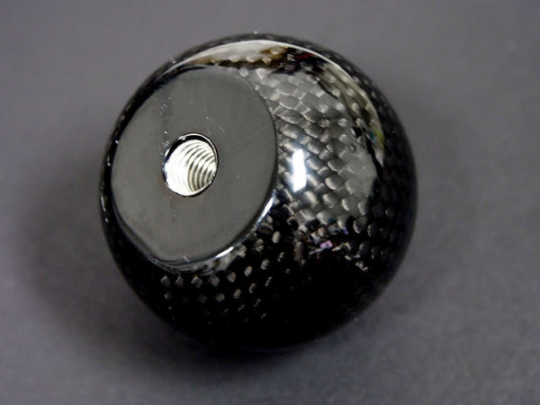 REAL CARBON FIBER SHIFT KNOB FOR MOST AUTOMATIC TRANSMISSIONS 2" DIAMETER 8X1.25MM