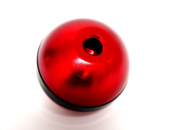 ROUND ANODIZED ALUMINUM WITH CARBON FIBER CENTER RING SHIFT KNOB FOR MOST AUTOMATIC TRANSMISSIONS 2" DIAMETER 8X1.25MM THREAD
