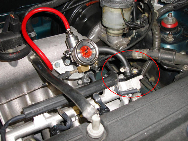 HONDA ACURA FUEL PRESSURE REGULATOR RAIL ADAPTER RISER FOR EXTERNAL MOUNT REGULATOR // PART # FPRAHON