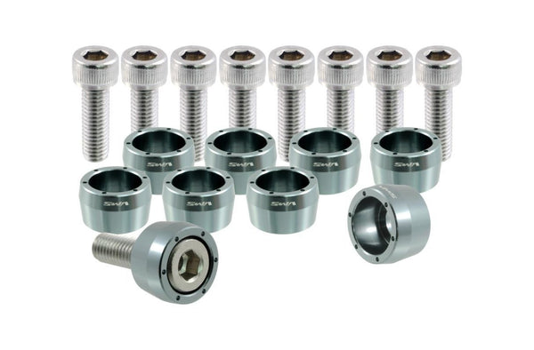 thumbnail image 2 of J2 Engineering Aluminum JDM Header Manifold Cup Washer & Bolt Kit | Silver | Fits Accord CG Prelude 2 of 4