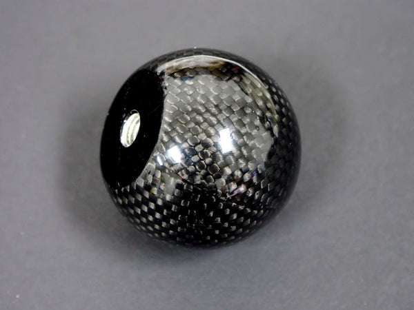 REAL CARBON FIBER SHIFT KNOB FOR MOST AUTOMATIC TRANSMISSIONS 2" DIAMETER 8X1.25MM