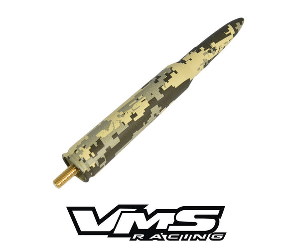 1 PIECE 50 CALIBER CAL BULLET STYLE ALUMINUM SHORT ANTENNA KIT DIGITAL CAMO CAMOUFLAGE 5.5" INCHES LONG // PART # SA033CA