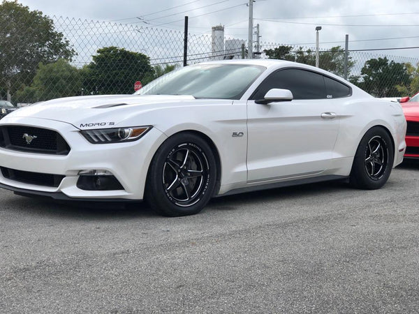 STREET DRAG RACE FRONT V-STAR WHEEL 18X5 5X114.3 -12 OFFSET (2.5" BACKSPACING) FOR 2005-2014 S197 (NO BREMBOS) & S550 FORD MUSTANG INCLUDING THE GT WITH PP BREMBO BRAKES 2024 S650 NON PP & DARKHORSE BLACK OR POLSHED // PART # VWST014, VWST028 or VWST097