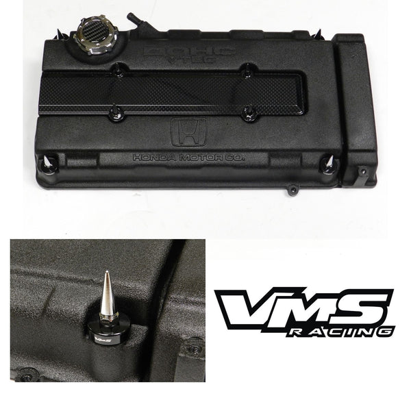 HONDA/ACURA ENGINE DRESS UP KIT B16 B18 VTEC CARBON FIBER LOOK VALVE COVER INSERT WASHER SEAL SPIKE NUT KIT