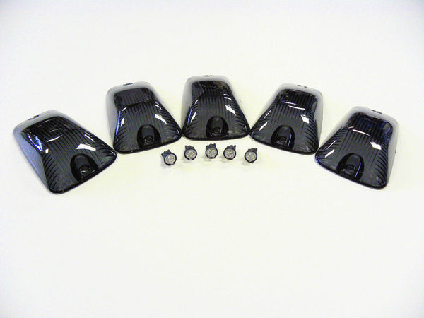 1988-2000 CHEVY GMC LED CAB ROOF MARKER LENSES AND LED BULBS SMOKE