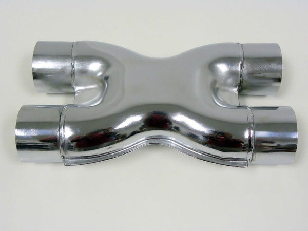 UNIVERSAL  X PIPE STAINLESS STEEL CUSTOM EXHAUST CROSSOVER 2.5" INCH CHROME