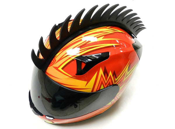 bike helmets funny spikes Helmet Spike Strip Emblem 5/8" Warhawk Customs Complies with the US CPSC Safety Standard for Bicycle Helmet for Persons Age 5 and Older. Motorcycle Helmet Mohawk Spike Strip
