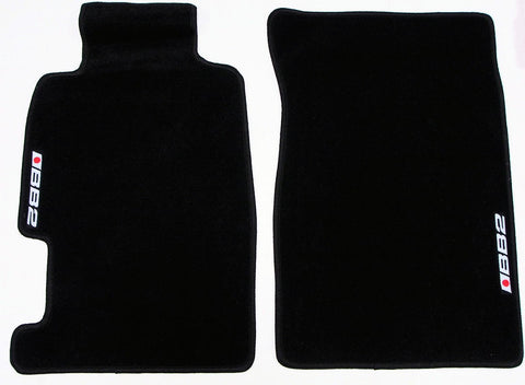 CUSTOM FIT BLACK FLOOR MATS 92-96 HONDA PRELUDE BB2 LOGO // PART #  FMPL9296BKBB2