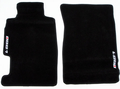 CUSTOM FIT BLACK FLOOR MATS 92-96 HONDA PRELUDE BB1 LOGO // PART #  FMPL9296BKBB1
