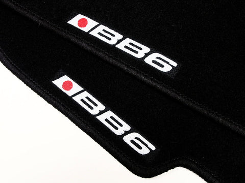 CUSTOM FIT BLACK FLOOR MATS 97-01 HONDA PRELUDE & SH BB6 LOGO // PART #  FMPL9701BKBB6