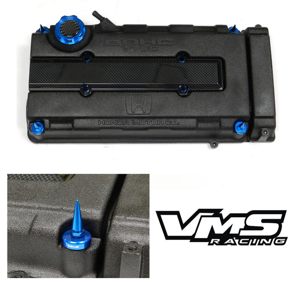 HONDA/ACURA ENGINE DRESS UP KIT B16 B18 VTEC CARBON FIBER LOOK VALVE COVER INSERT WASHER SEAL SPIKE NUT KIT