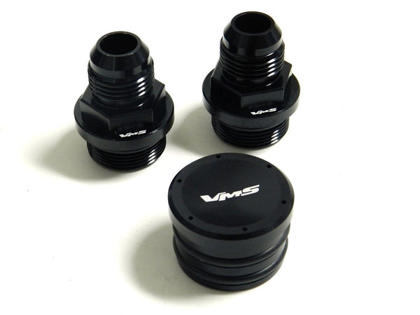 REAR BLOCK BREATHER FITTINGS & PLUG FOR HONDA ACURA B16 B18 M28 TO 10AN // PART # BK001