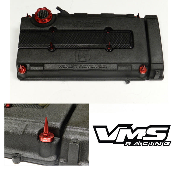 HONDA/ACURA ENGINE DRESS UP KIT B16 B18 VTEC CARBON FIBER LOOK VALVE COVER INSERT WASHER SEAL SPIKE NUT KIT